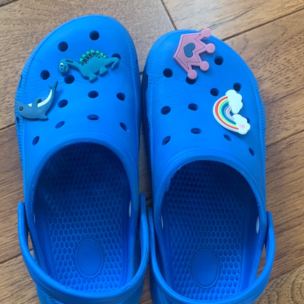 Blue Kids Clogs with Fun Charms